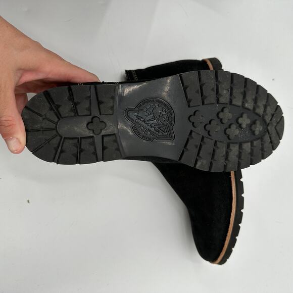 Woolrich Black Suede Wool Lined Zip Lug Booties Outdoor // 10 - Picture 8 of 8